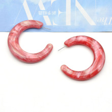 Mina factory ice cream red color thick acrylic custom hoop earrings